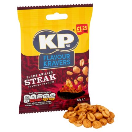 KP Flavour Kravers Flame Grilled Steak Peanuts 65g