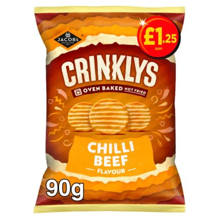 Jacob's Crinklys Chilli Beef Snacks 90g