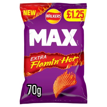 Walkers Max Extra Flamin' Hot Sharing Bag Crisps 70g